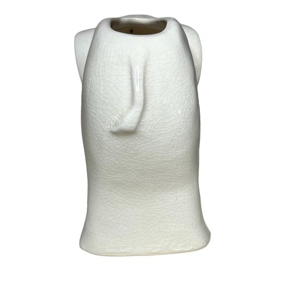 Vintage White Elephant Ceramic Planter Trunk Up - Picture 4 of 7